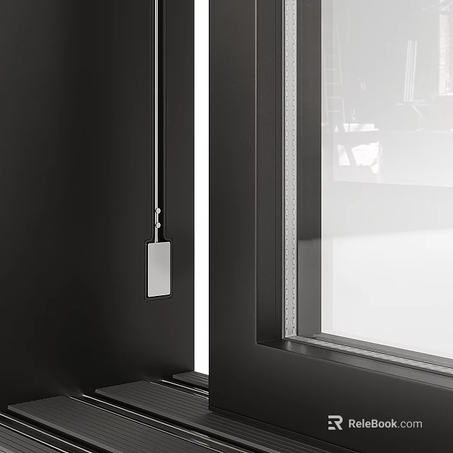 Sleek Modern Casement Window With Black Frame Clear Glass And Contemporary Design Elements 3d model 