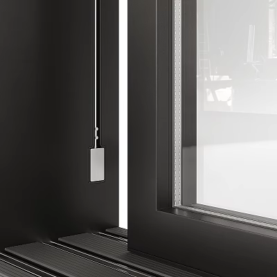 Sleek Modern Casement Window With Black Frame Clear Glass And Contemporary Design Elements 3d model