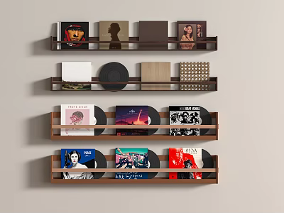 Audio vinyl record ornaments record player storage rack 3d model