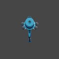 Game Movie Character Holding Blue Toy Gun With Glowing Light Feature