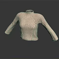 Pink Cropped Turtleneck Knitted Sweater With Openwork Design For Women