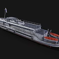 Modern Cruise Ship With Russian Flag Multi-Deck Exterior And Large Windows