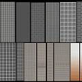Modern Room Dividers With Various Grid Patterns And Textured Metal Designs 3d model