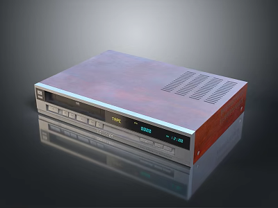 Vintage Commercial Equipment With Wooden Top Metal Front Panel Control Buttons And Digital 3d model