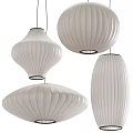 Elegant Modern Pleated Fabric Chandeliers With Striped Patterns And Neutral Tones For Interior Decor