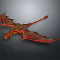 Game Movie Fantasy Dragon Character With Red Wings Scales And Mythical Design