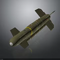 Green Aerospace Rocket Vehicle With Yellow Ring And Tail Fins 3D Rendering