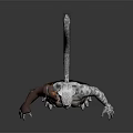 Half Human Cat Creature Character With White Head Spotted Body And Tribal Skirt Outfit