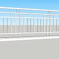 White Modern Railings With Vertical Bars Design For Outdoor Balcony Blue Sky Background