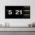 Modern TV Stand With White Drawers Decorative Vases And Digital Display Numbers 5 21