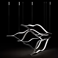 Modern Minimalist Chandelier Featuring Wavy Black Metal Lines For Interior Design