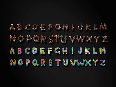 Decorative Colorful Alphabet Letters as Creative Wall Decor for Home Spaces 3d model