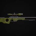 Green Tactical Sniper Rifle With High Power Scope Long Barrel And Ergonomic Stock Design