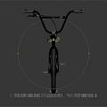 Black Bicycle Standing on a Wooden Plank Platform with Gray Background