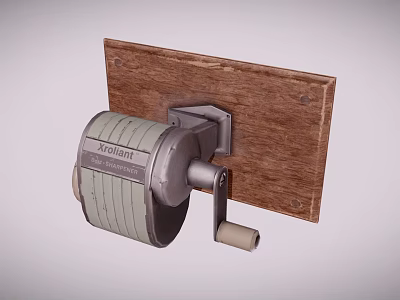 Vintage Wall Mounted Paper Towel Holder With Wooden Backboard And Metal Frame 3d model