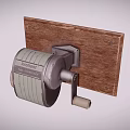 Vintage Wall Mounted Paper Towel Holder With Wooden Backboard And Metal Frame