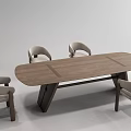 Modern Wooden Dining Table Set With Four Upholstered Chairs And Stylish Design