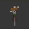 Mechanical Character Structure Featuring Multicolored Parts And Metal Rod Components Design
