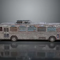 Old Rusty Vintage Bus With Aged Exterior Rusted Details And Roof Equipment