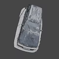 Old Black Station Wagon Covered With Snow On Winter Day 3d model