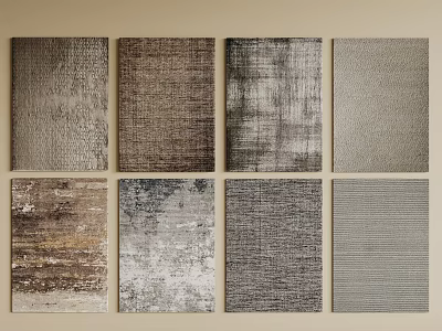 Square Rugs With Various Textured Patterns And Neutral Tones For Home Decor 3d model
