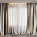 Elegant Layered Curtains With Textured Fabric And Sheer White Panels For Modern Window