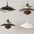 Modern Layered Disc Shaped Chandeliers for Home Lighting in Black Brown White