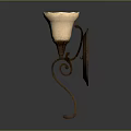 Elegant Vintage Lighting Combination with Brown Metal Textured Frame and Cream Lampshade