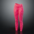 Stylish Pink Leggings For Women With White Line Patterns Design