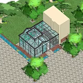 Modern Glass Sunroom Design With Green Trees And Patio Area