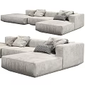 Modern Grey Sectional Sofa With Soft Cushions And Modular Design Elements 3d model