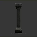 Black Heavy Duty Support Column Equipment Featuring Square Base And Top