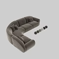 Modern Curved Large Sectional Sofa With Multiple Optional Fabric Colors For Cozy Home Living Room