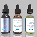 Essential Skincare Beauty Products With Facial Serum Sunscreen SPF 50 And Moisturizing Cream