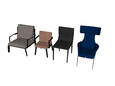 Modern Single Seater Sofa Collection With Various Colors And Armrest Design 3d model