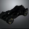 Black Angular Armored Car With Large Wheels Futuristic Design And Aggressive Sleek Look