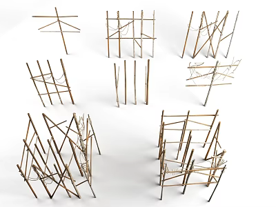 Various Metal Scaffolding Frame Structures With Different Designs For Construction Use 3d model