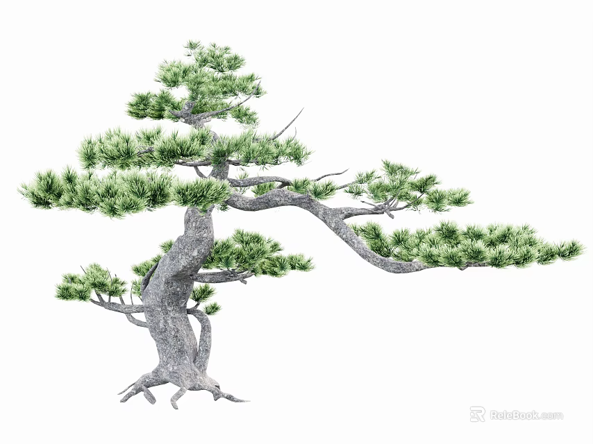 Beautiful Arbor With Curved Trunk And Lush Foliage For Garden Landscape 3d model 