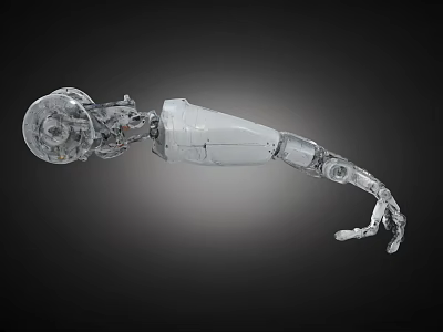 Transparent Mechanical Arm Showcasing Complex Internal Components And Advanced Prosthetic Technology 3d model