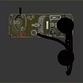 DYSSEGRAPHICS Military Weapon With Green Metal Case Black Telephone Handset And Wires