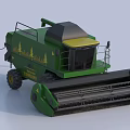 Green Combine Harvester with Champion Brand Trees Logo Cabin and Harvesting Equipment