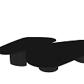 Modern Irregular Shape Coffee Table With Two Tiered Top And Black Cylindrical Legs 3d model