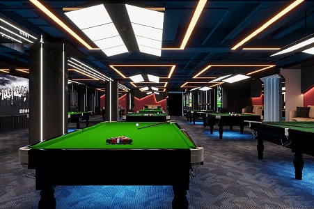 Modern Billiard Room 3d model