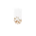 Modern Crystal Chandelier With Brass Rods And Hanging Decorative Elements