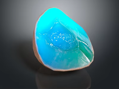 Decorative Ornament Set Featuring Blue Green Shiny Crystal Irregular Shape for Home Decor 3d model
