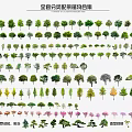 Categorized Landscape Trees Collection Featuring Different Species For Garden Design 3d model