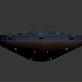 Cartoon Style Circular Platform With Blue Glowing Center Ring Design Shining Sparkles And Red Base