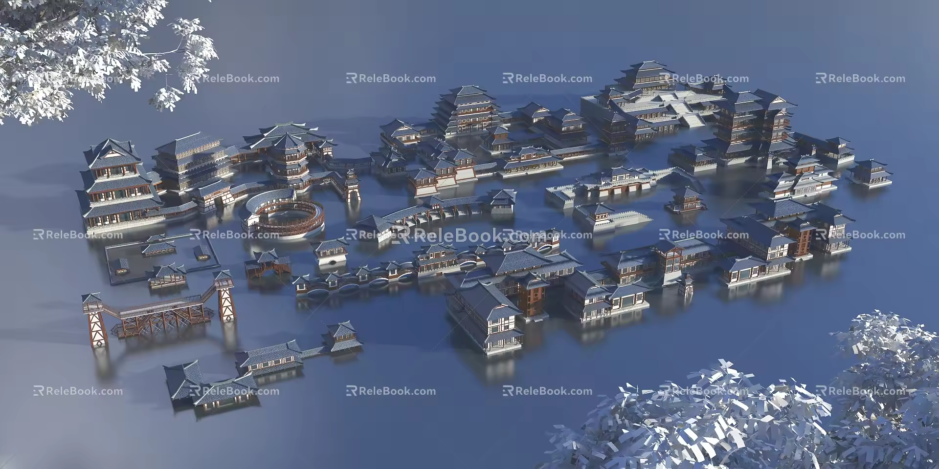 Chinese Ancient Building Planning 3d model