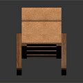 Modern Leisure Chair With Wooden Frame Light Colored Cushion And Rocking Design