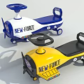 Kids Airplane Shaped Slide Cars With NEW FORCE Logo In Blue White And Yellow Black